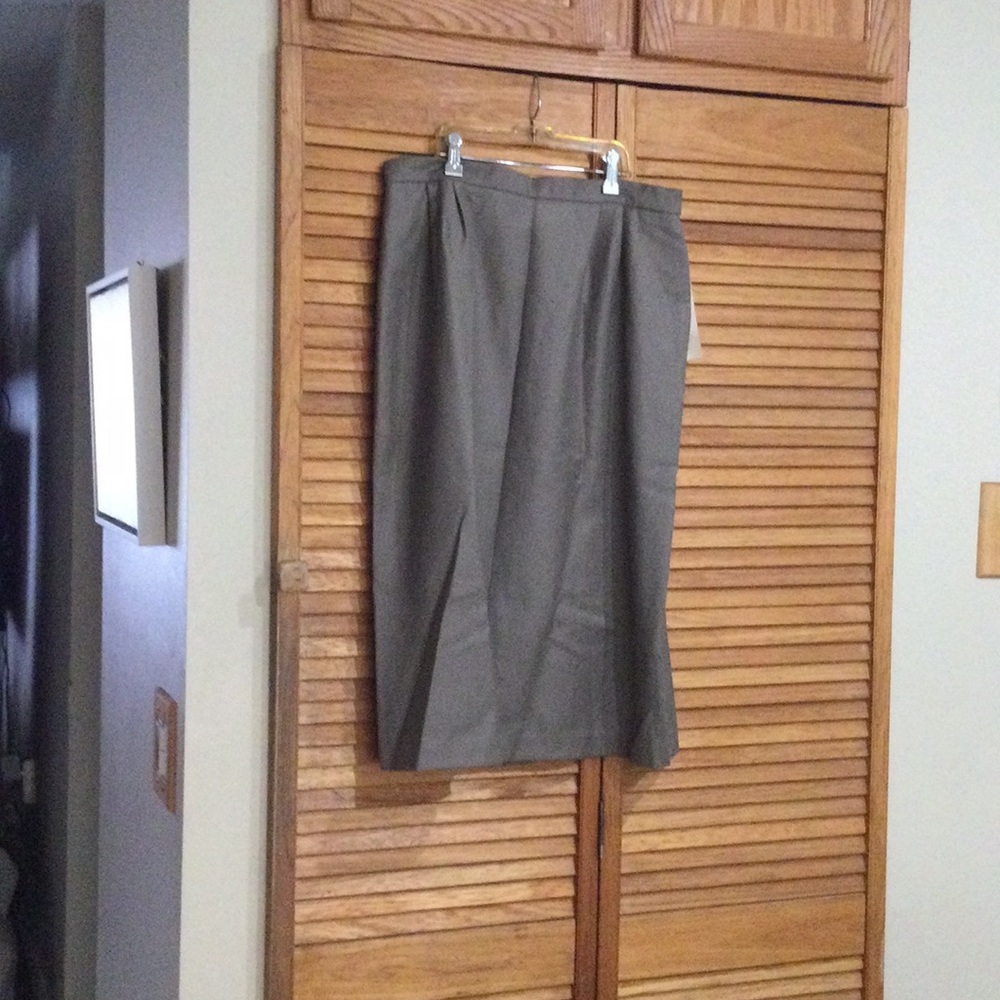 Gray Midi Pencil Skirt for Work